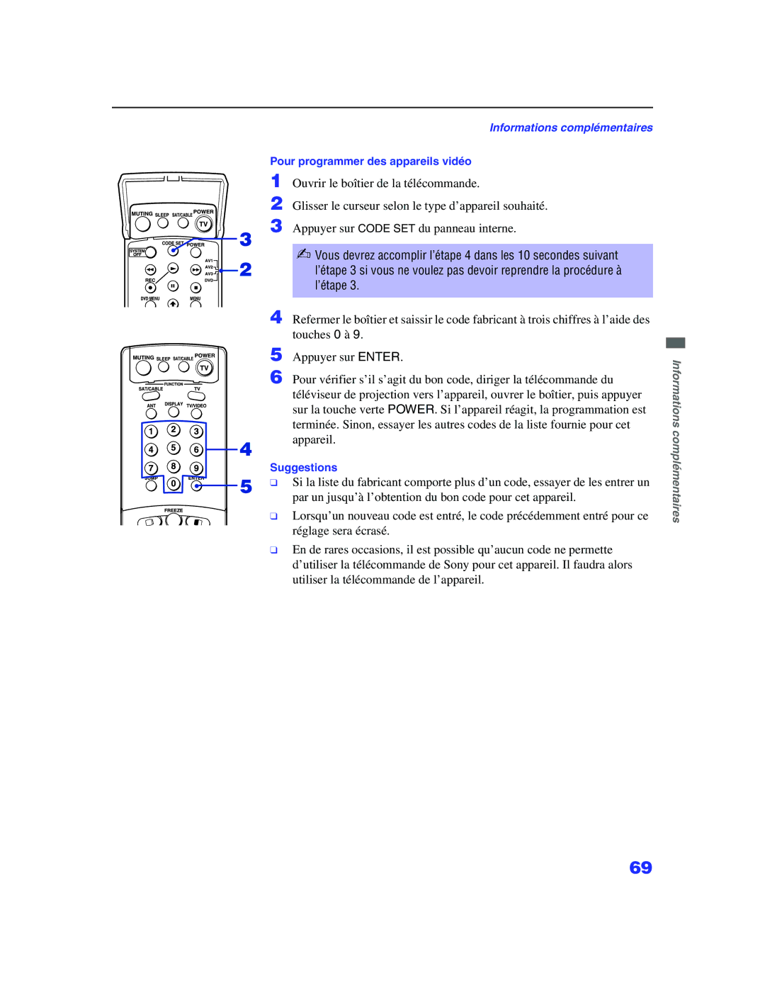 Sony KP-57WS500, KP 65WS500 manual Informations complémentaires 