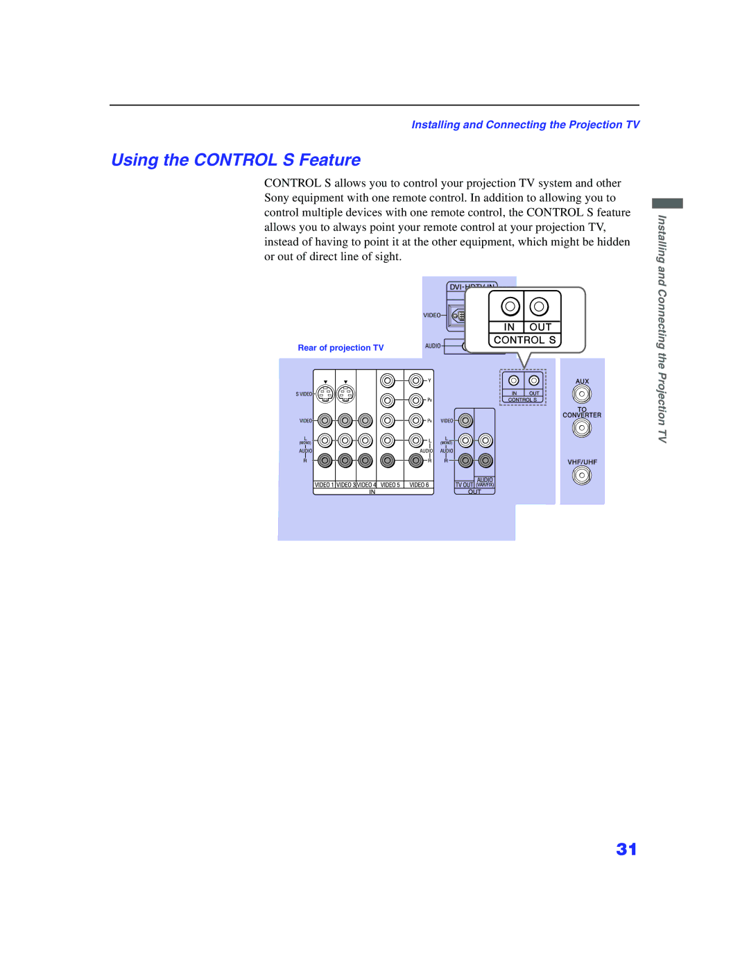 Sony KP-57WS500, KP 65WS500 manual Using the Control S Feature 