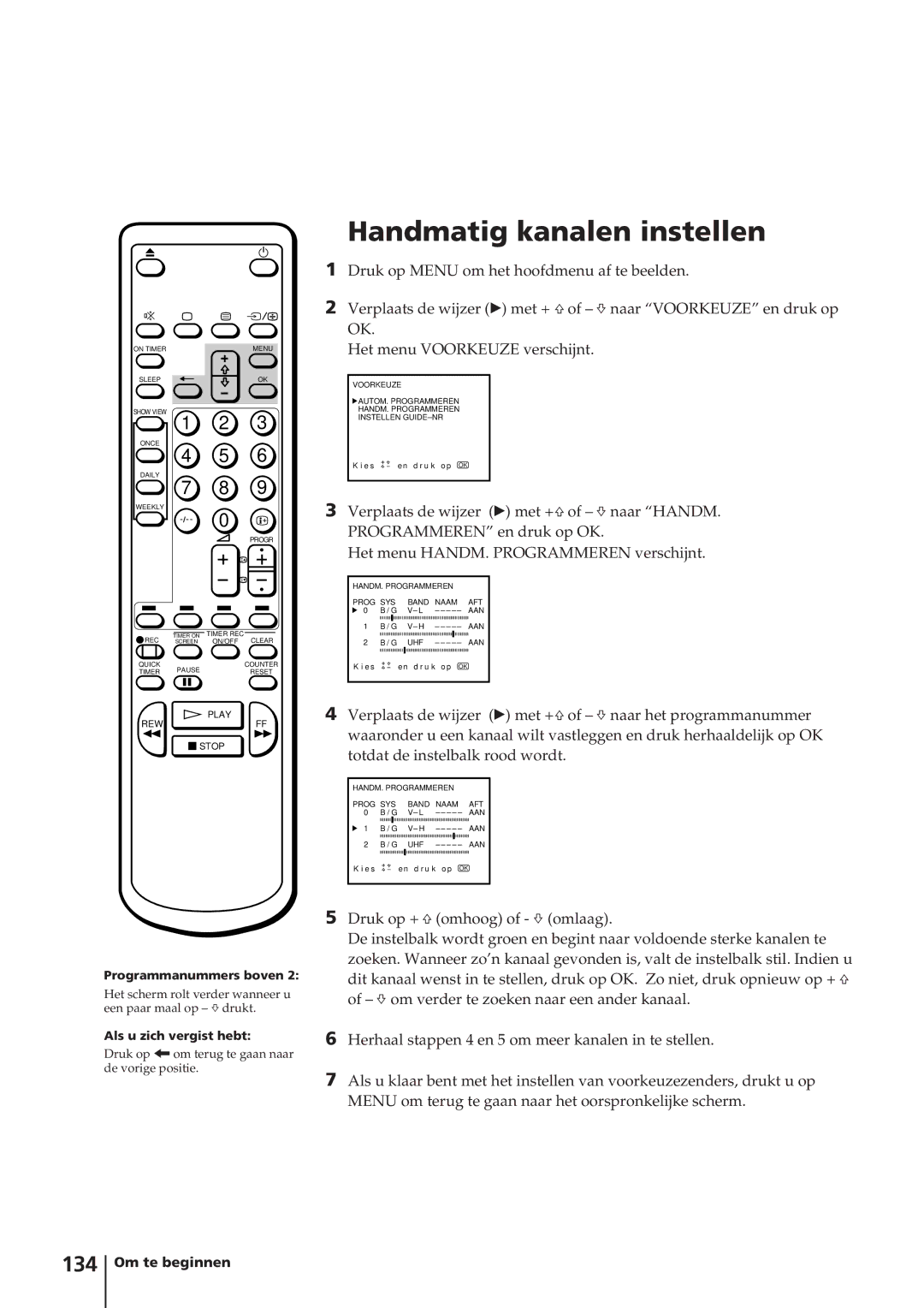 Sony KV-14V4D operating instructions 134 