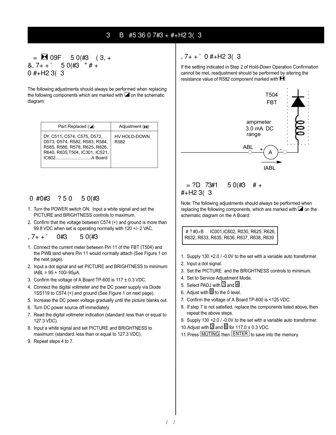 Sony KV-21SE43C, KV-20S90 service manual Safety Related Adjustments, HOLD-DOWN Readjustment, Preparation Before Confirmation 