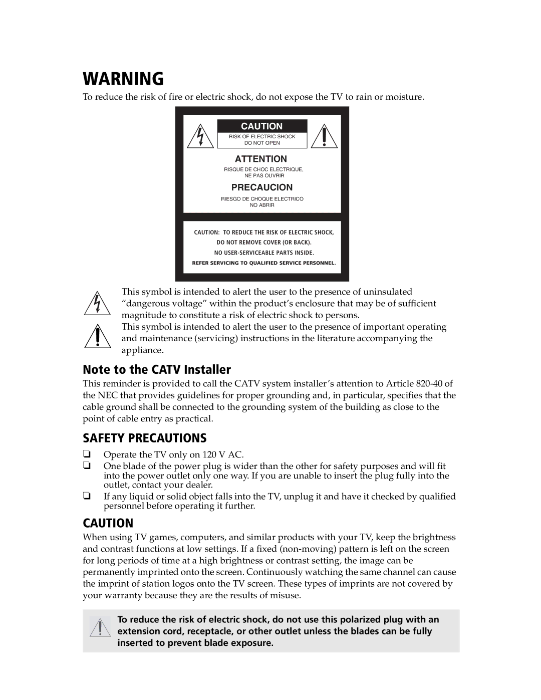 Sony KV-21SE43C, KV-20S90 service manual Safety Precautions 