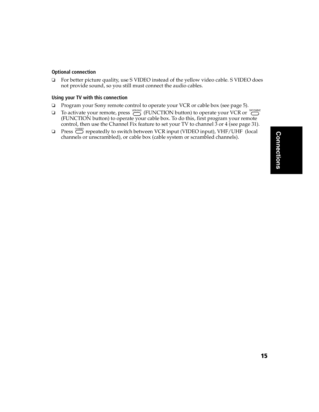 Sony KV-27FS120 operating instructions Connections 