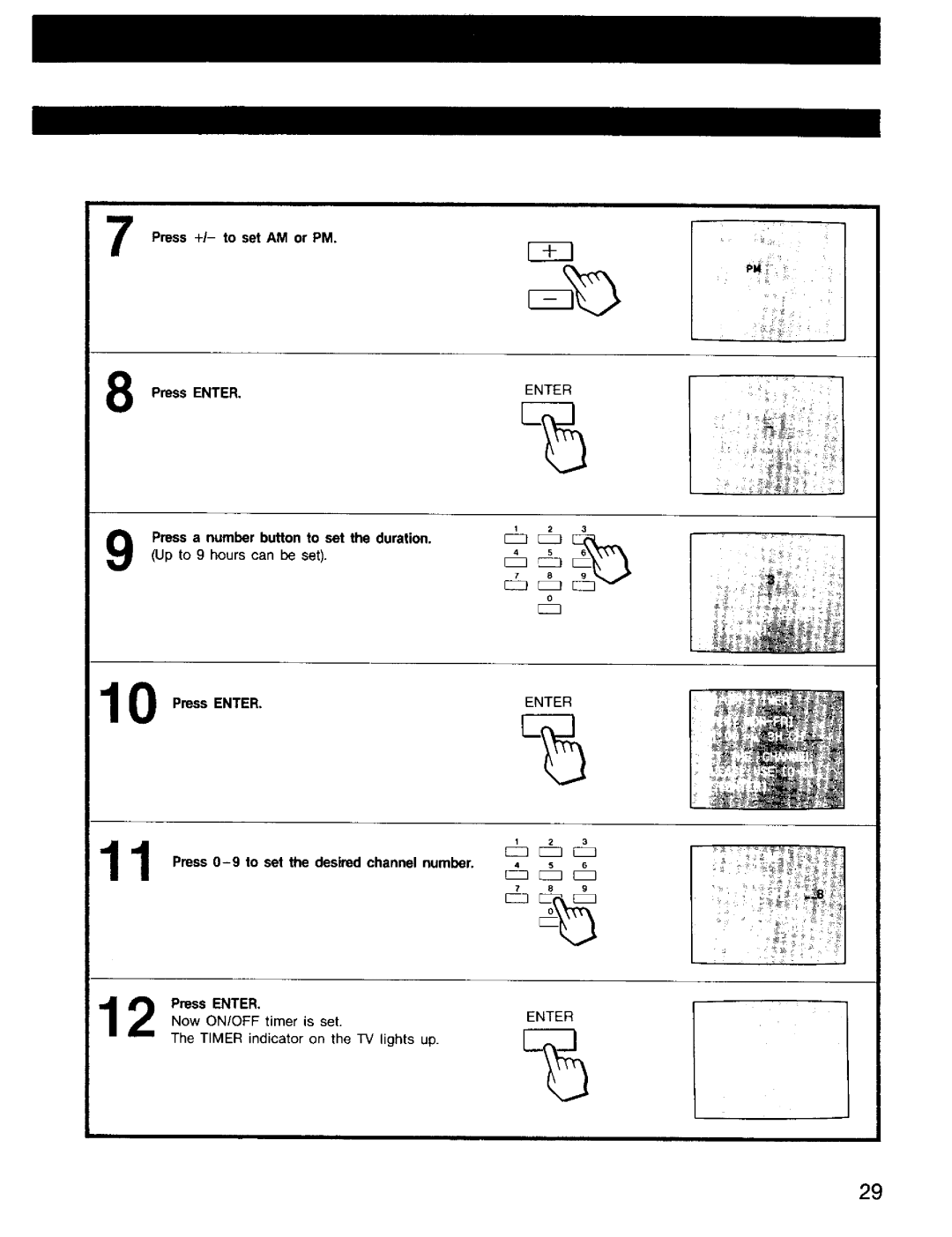 Sony KV-32HSR10, KV-27HSR10 manual Press 0-9 to set the desired channel number, Enter 