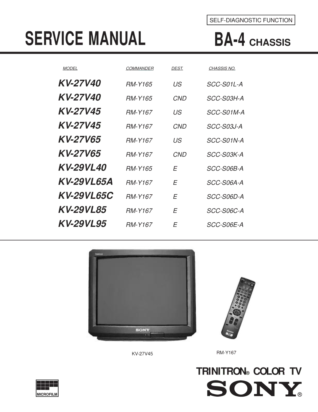 Sony KV-27V40 service manual Trinitron Color TV, SELF-DIAGNOSTIC Function 