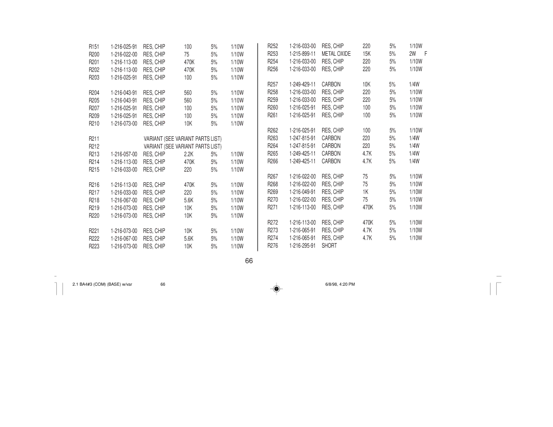 Sony KV-27V40 service manual RES, Chip, Short 