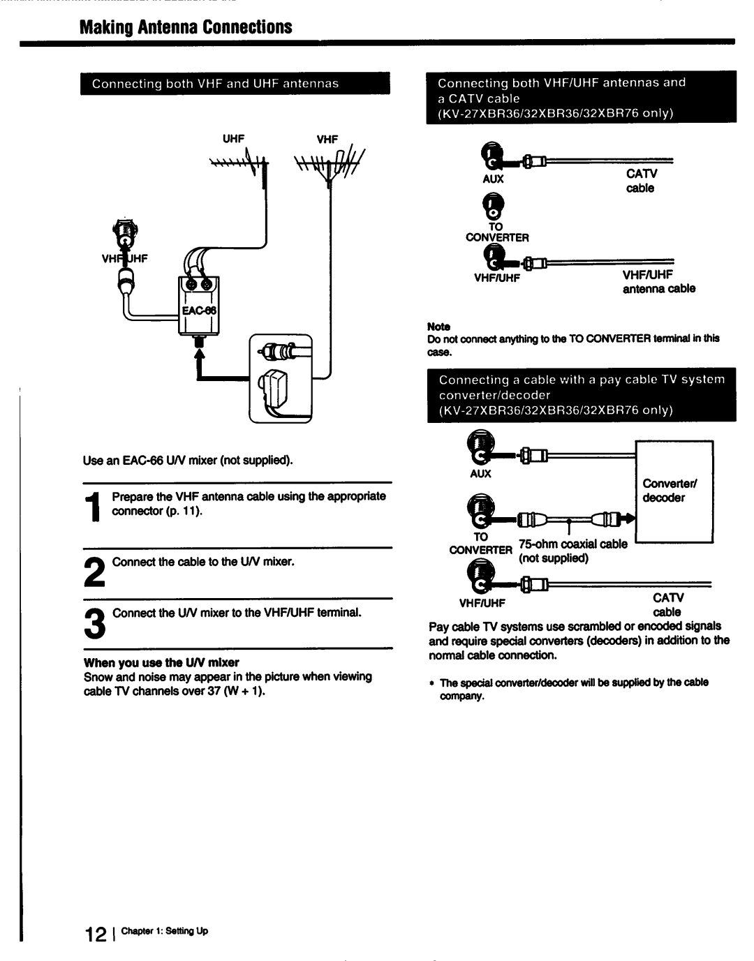 Sony KV-32XBR26, KV-27XBR36, KV-27XBR26, KV-32XBR36, KV-32XBR76 manual 