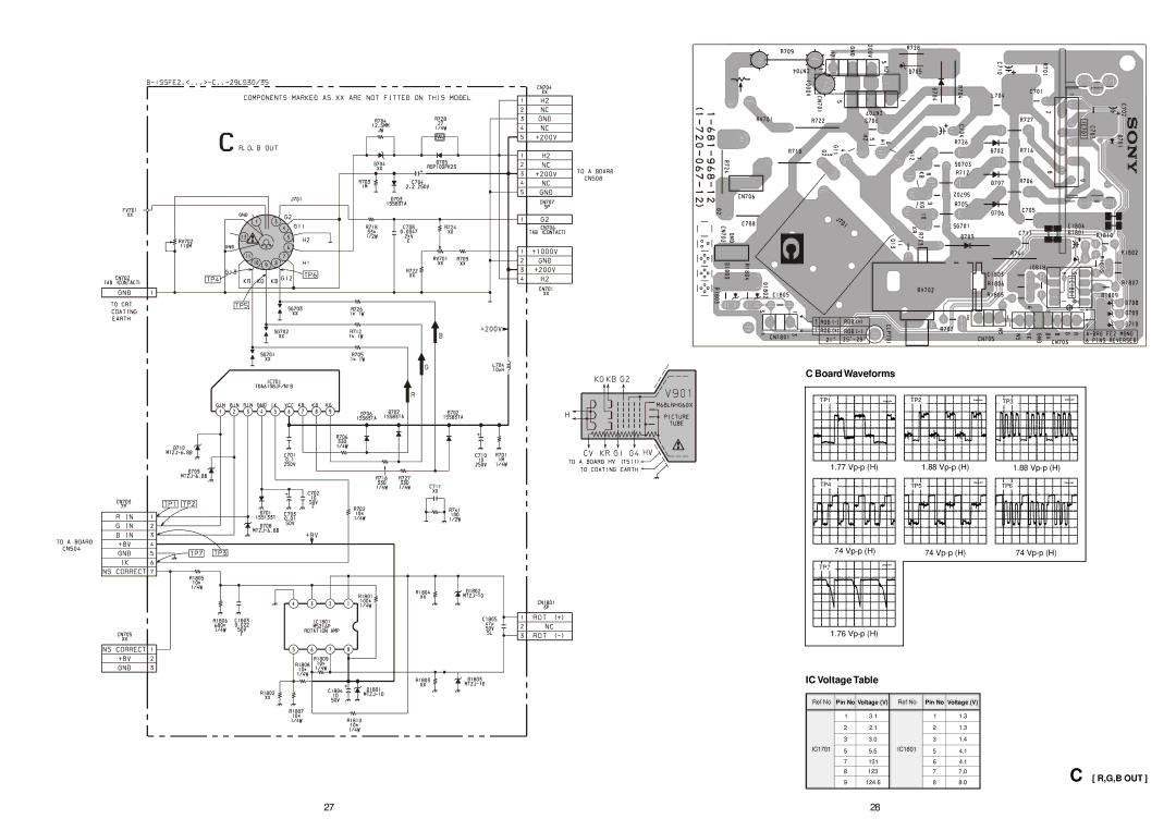 Sony KV-29LS30E service manual Board Waveforms, G,B Out 