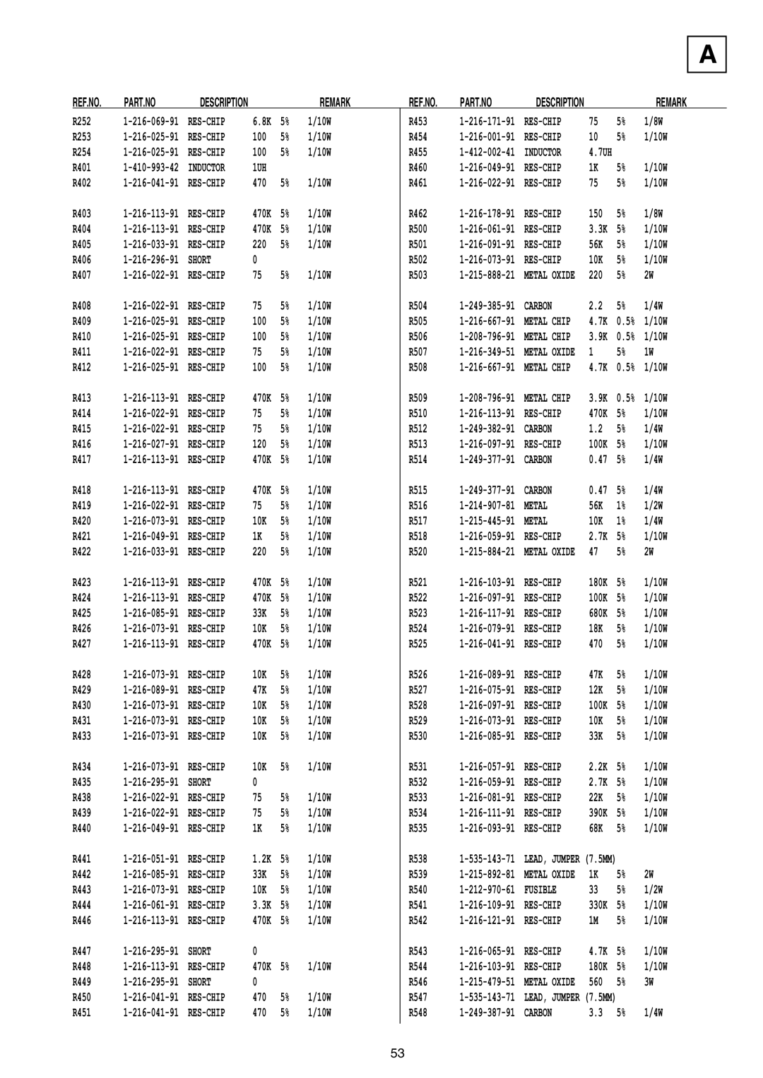 Sony KV-29LS30E service manual Metal, Fusible 