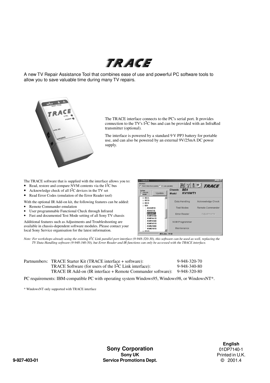 Sony KV-29LS30E service manual Service Promotions Dept 