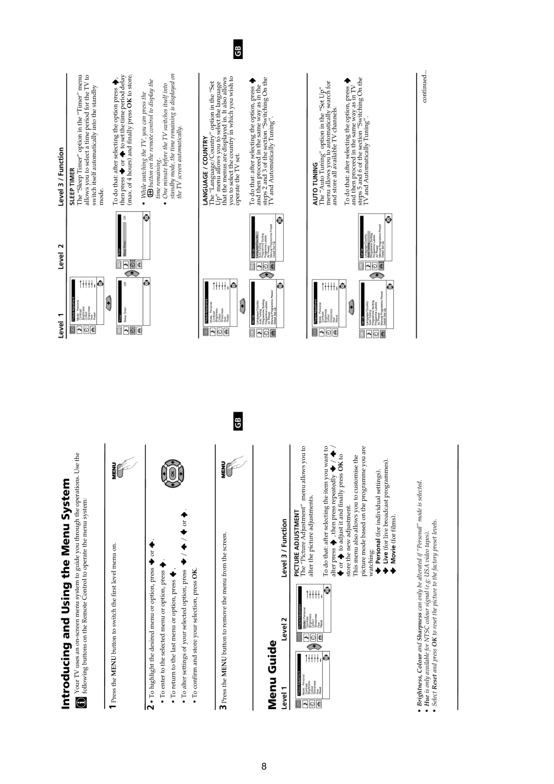 Sony KV-29LS30E service manual Introducing and Using the Menu System 