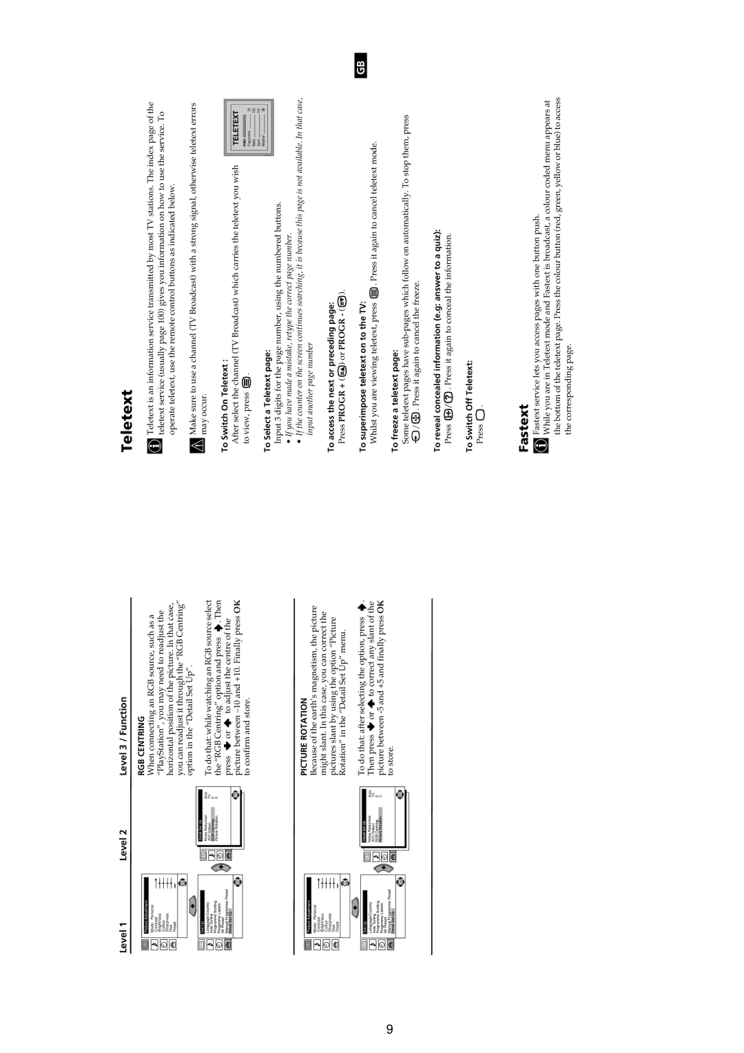 Sony KV-29LS30E service manual Teletext 