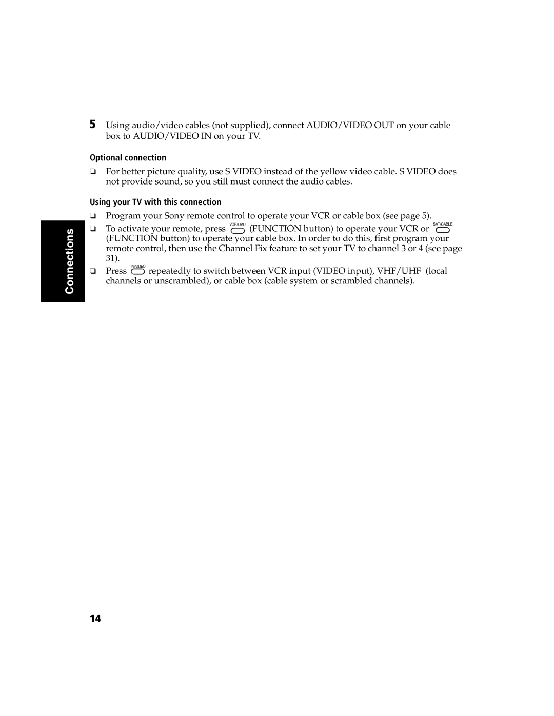 Sony KV-32FS120 manual Optional connection 