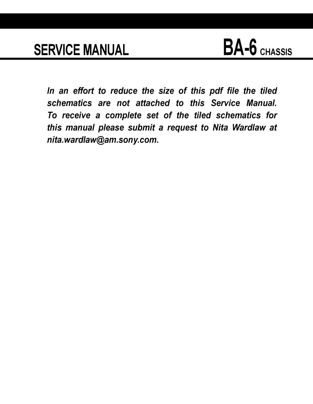 Sony KV-34FS120, KV-32FS320, KV-27FS320, KV-36FS320, KV-38FS120 service manual BA-6CHASSIS 