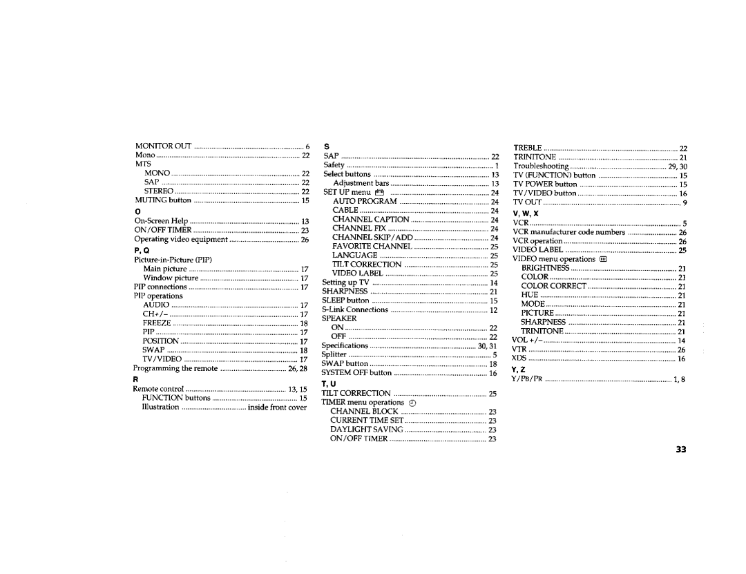 Sony KV-32FV1, KV-36FV1 manual Mts 