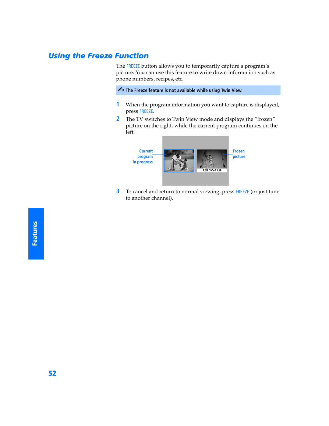 Sony KV-32HV600 manual Using the Freeze Function 