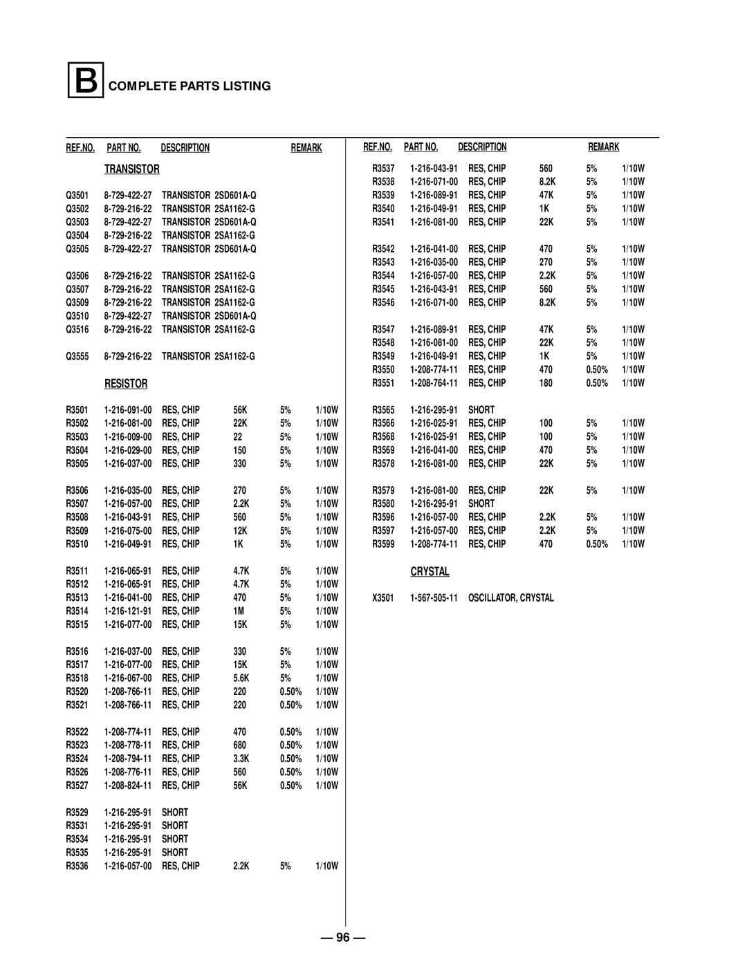 Sony KV 32S40, KV 32S45, KV 35S45, KV 32V65, KV 35S40 56K, 150, 470 50%, 180 50%, X3501 1-567-505-11 OSCILLATOR, Crystal 