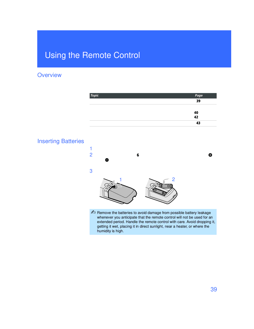 Sony KV-34XBR800 operating instructions Using the Remote Control, Inserting Batteries 