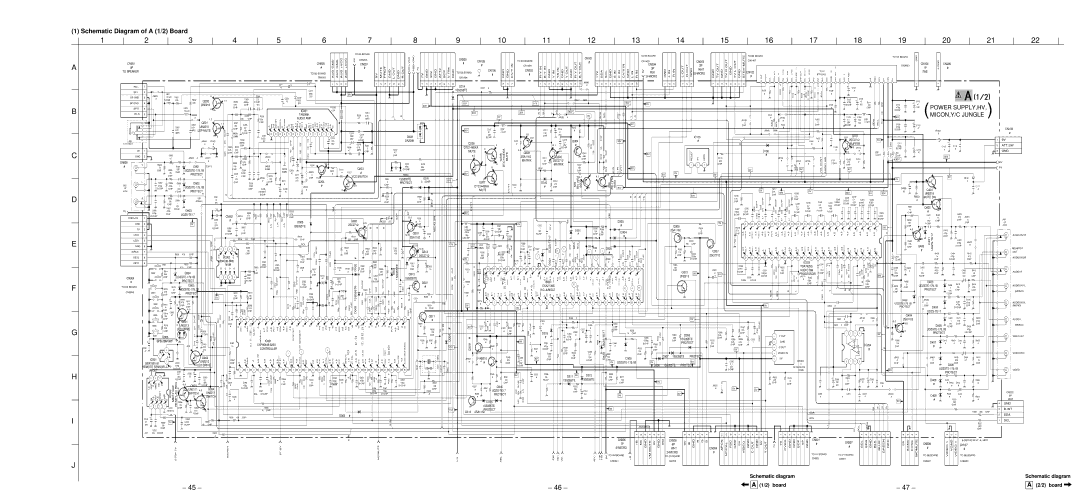 Sony KV-HF21M80 service manual Schematic Diagram of a 1/2 Board, CN901 4P to Speaker 