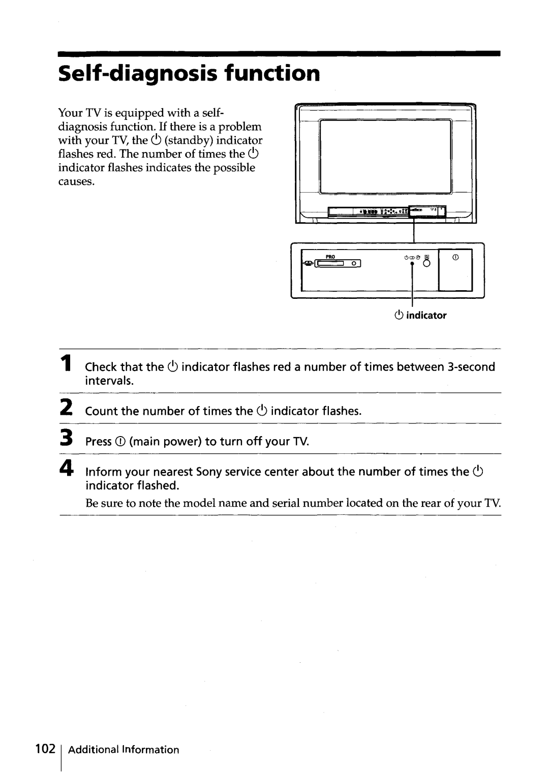 Sony KV-HR32, KV-HR36 manual ~ 01~ml @, Self-diagnosis function 