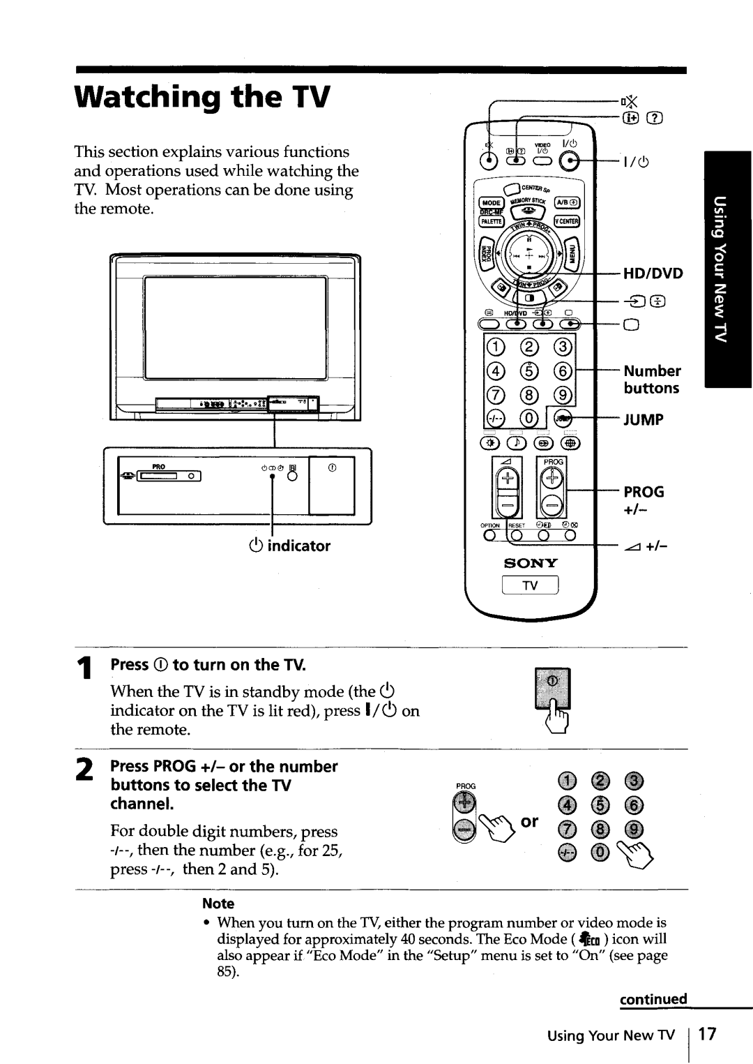 Sony KV-HR36, KV-HR32 manual J0r 