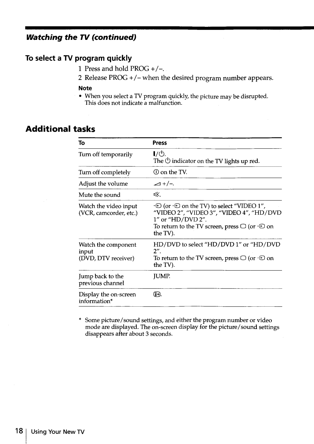 Sony KV-HR32, KV-HR36 manual Additional tasks, Watching the TV, To select a TV program quickly, EEl, Press 