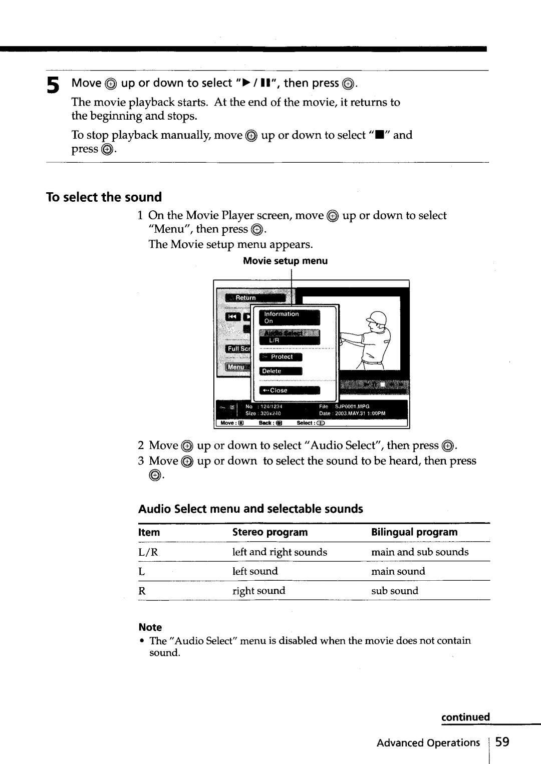 Sony KV-HR36, KV-HR32 manual To select the sound 