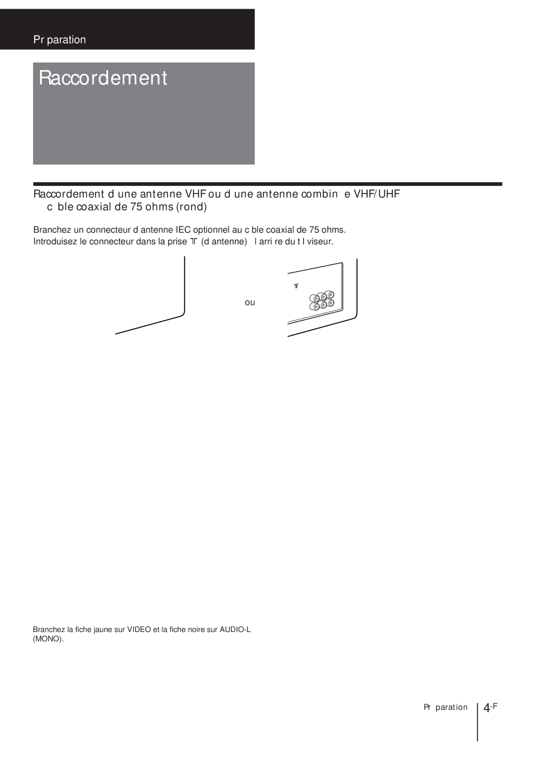 Sony KV-T21, KV-T25, KV-2168 manual Raccordement d’autres appareils 