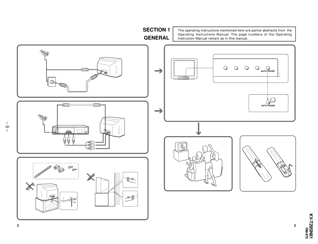 Sony KV-T29SN81 service manual Section General 