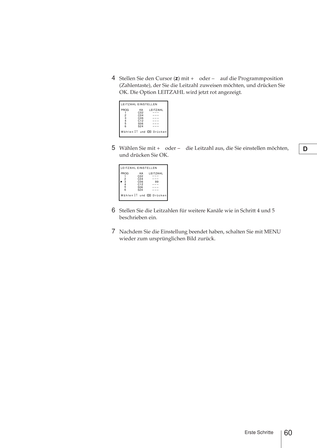 Sony KV-V2110D, KV-21V4D operating instructions Erste Schritte 