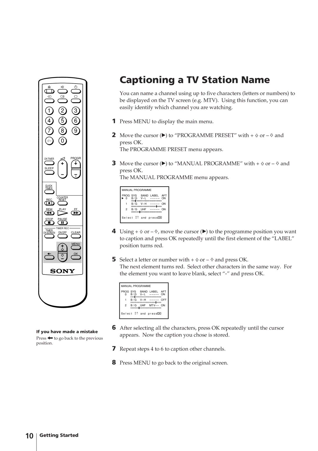 Sony KV-V1430P, KV-V2110K, KV-V2110P, KV-V1430K operating instructions Off 