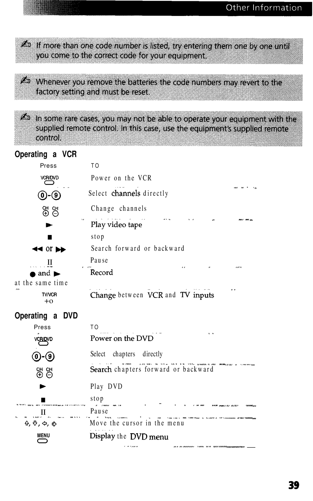 Sony KV-32FSI 7, KW27FS17, KV 32FS13, KV-27FVL7, KV-27FS13 manual Operating a VCR, Operating a DVD 