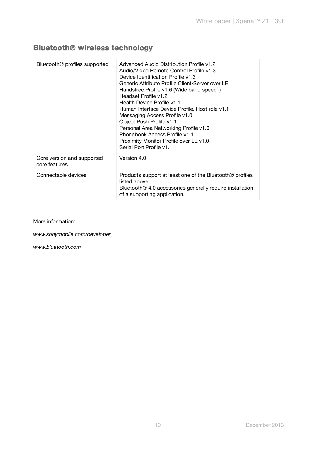 Sony L39t manual Bluetooth wireless technology 