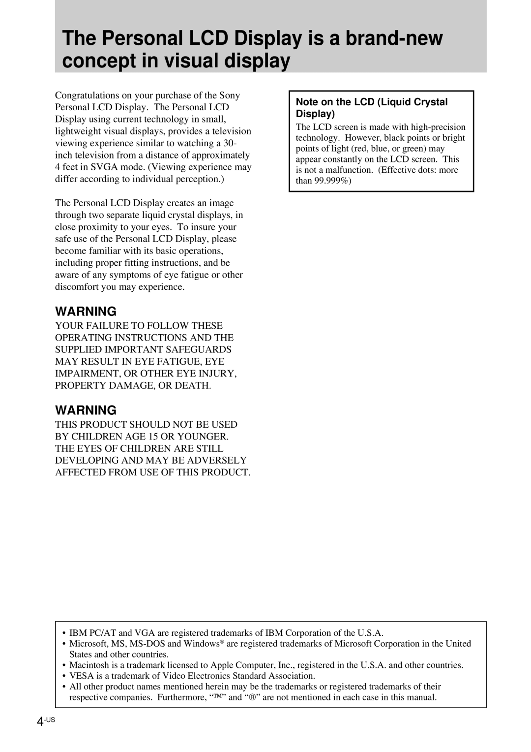 Sony LDI-100B operating instructions 