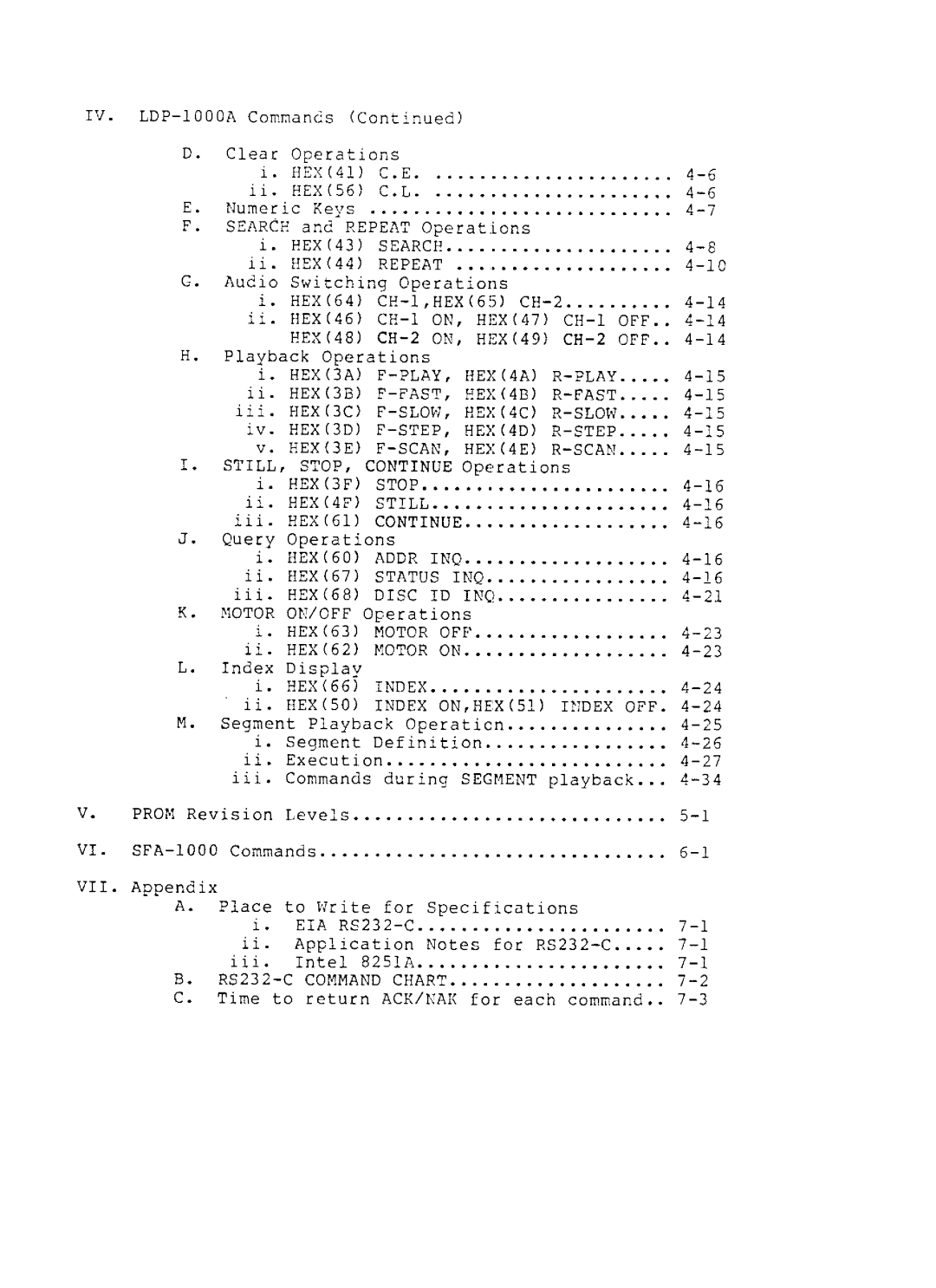 Sony LDP-1000A, SFA-1000 manual 