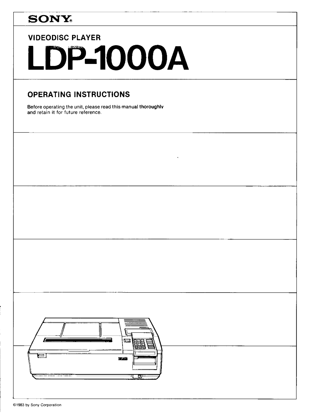 Sony LDP-1000A manual 