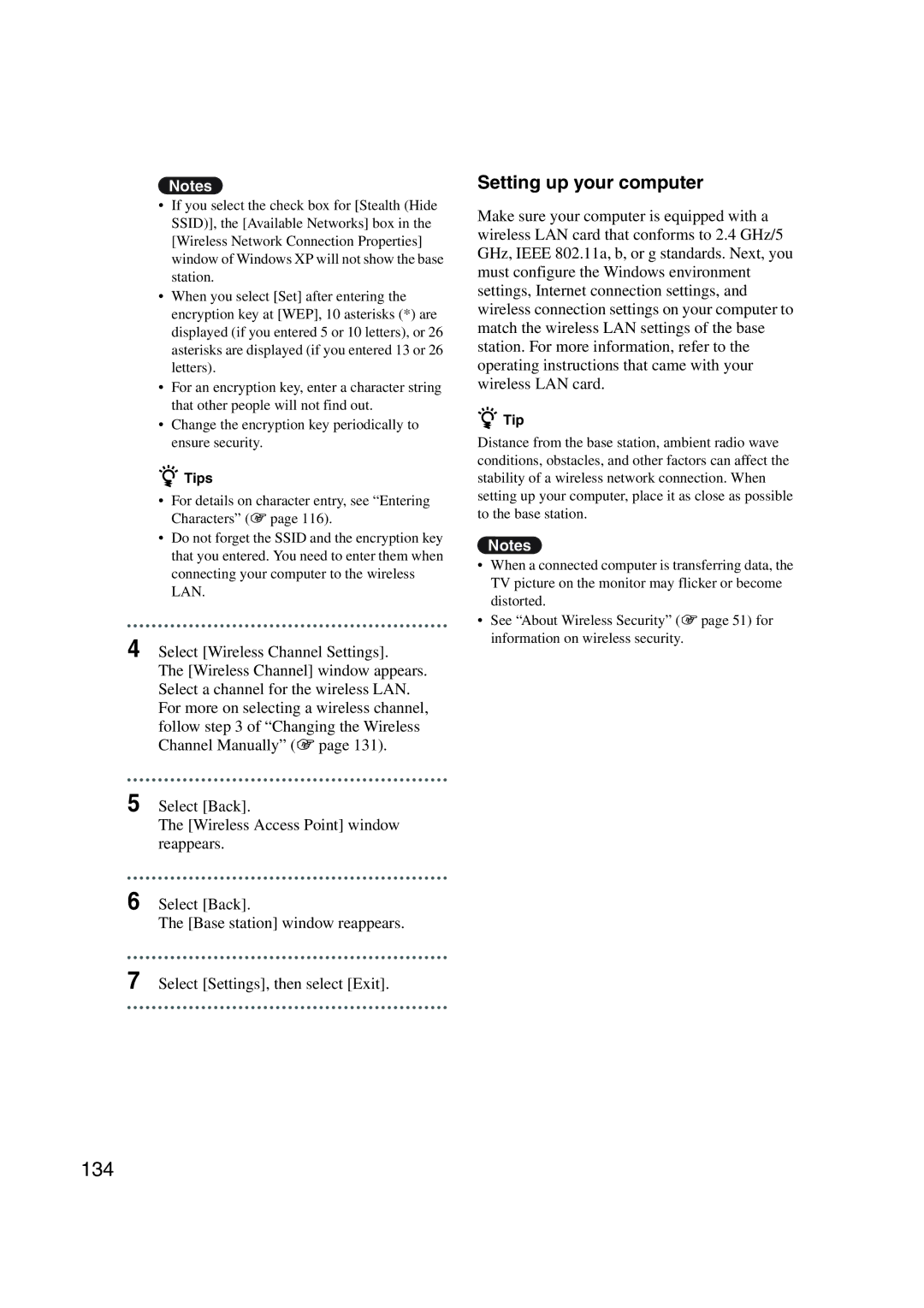 Sony LF-X1, LF-X5 operating instructions 134, Setting up your computer 