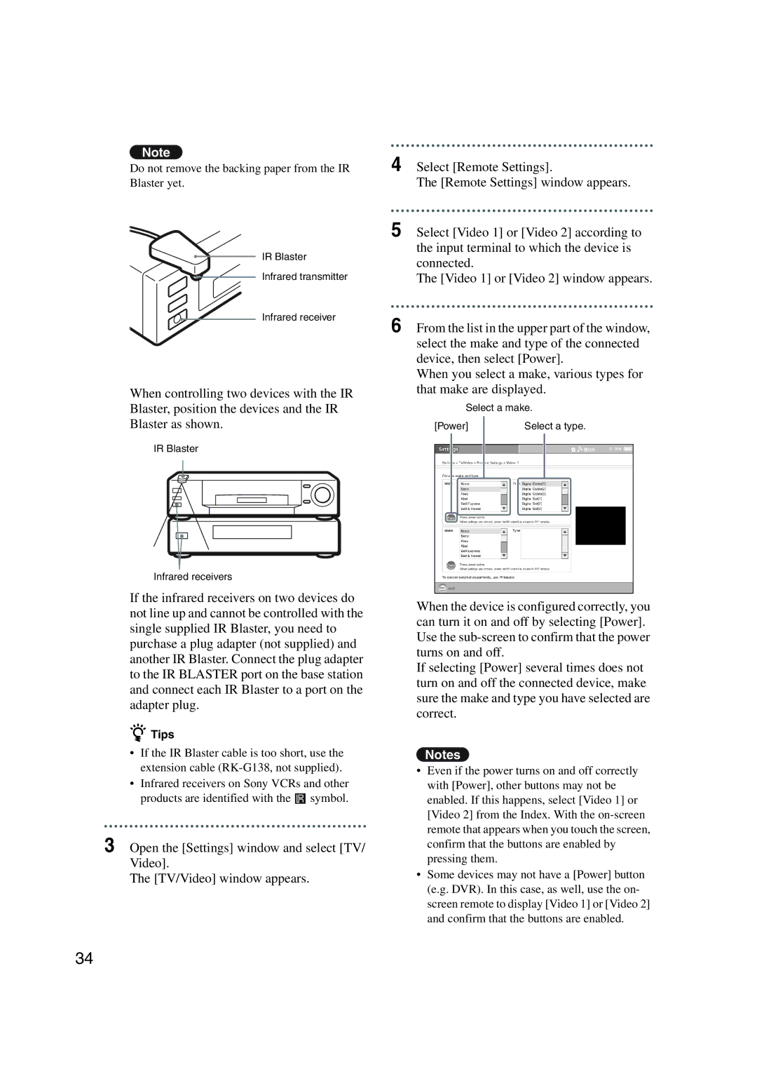 Sony LF-X1, LF-X5 operating instructions Do not remove the backing paper from the IR Blaster yet 