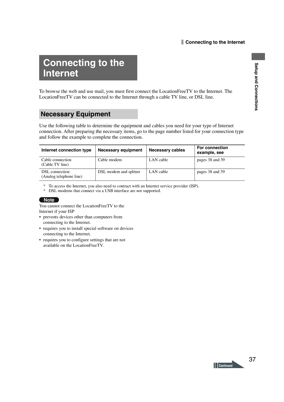 Sony LF-X1, LF-X5 operating instructions Connecting to Internet, Necessary Equipment 