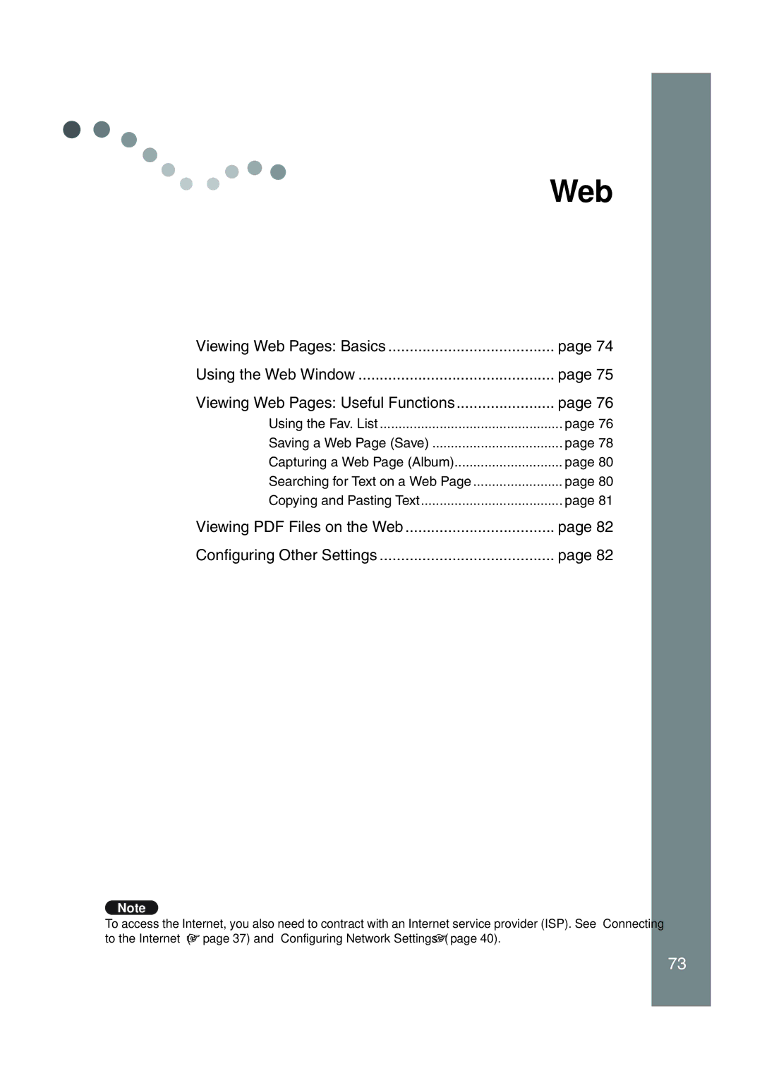 Sony LF-X1, LF-X5 operating instructions Web 