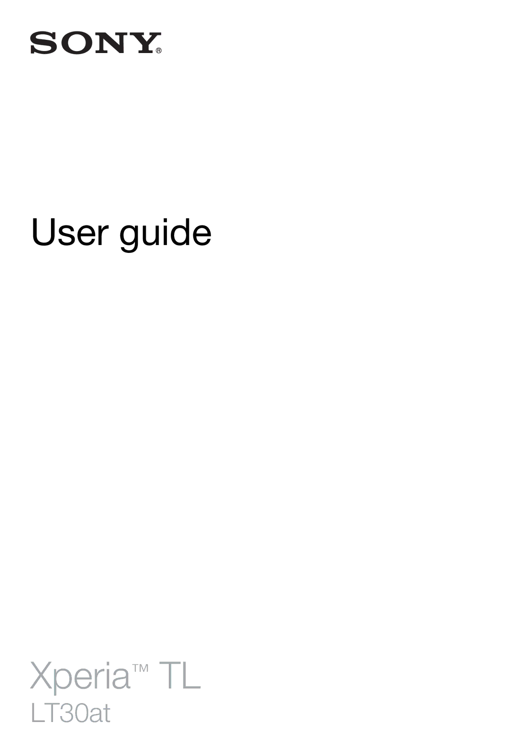 Sony LT30at manual Xperia TL 