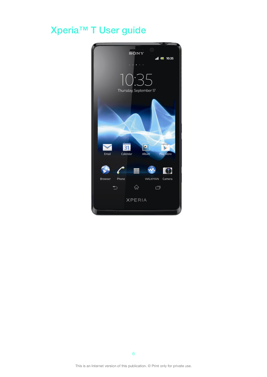 Sony LT30p manual Xperia T User guide 