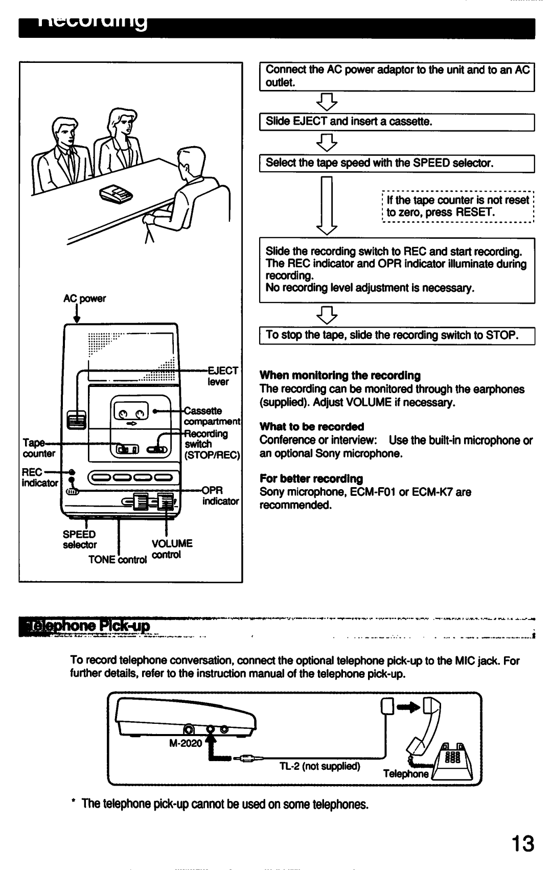 Sony M-2020 manual 