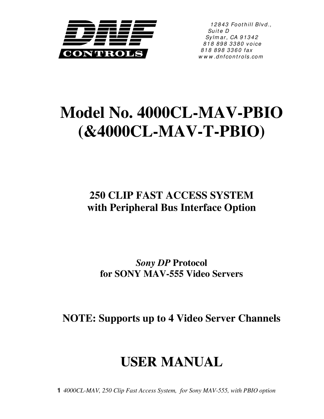 Sony MAV-555 user manual Model No CL-MAV-PBIO 4000CL-MAV-T-PBIO, Sony DP Protocol 