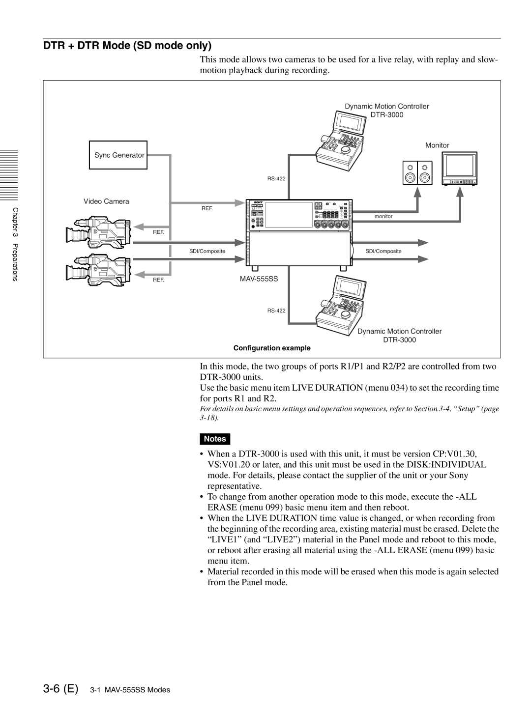 Sony MAV-555SS operation manual DTR + DTR Mode SD mode only 