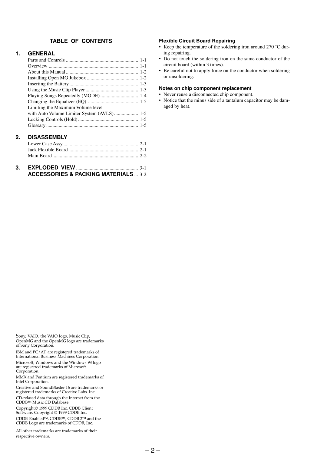 Sony MC-P10/B service manual Disassembly 