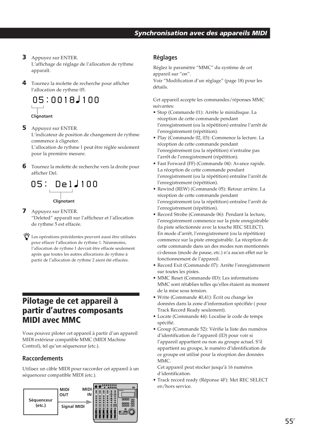 Sony MDM-X4 operating instructions 0 0 1 8 1 0, 55F 