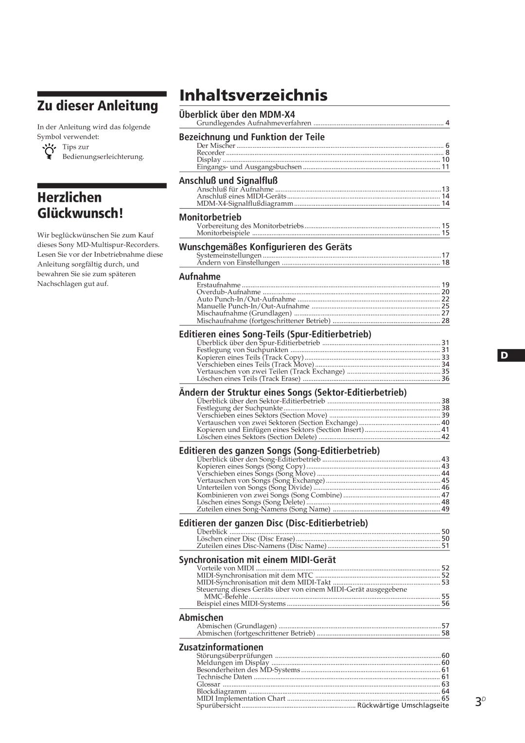 Sony MDM-X4 operating instructions Zu dieser Anleitung, Herzlichen Glückwunsch 