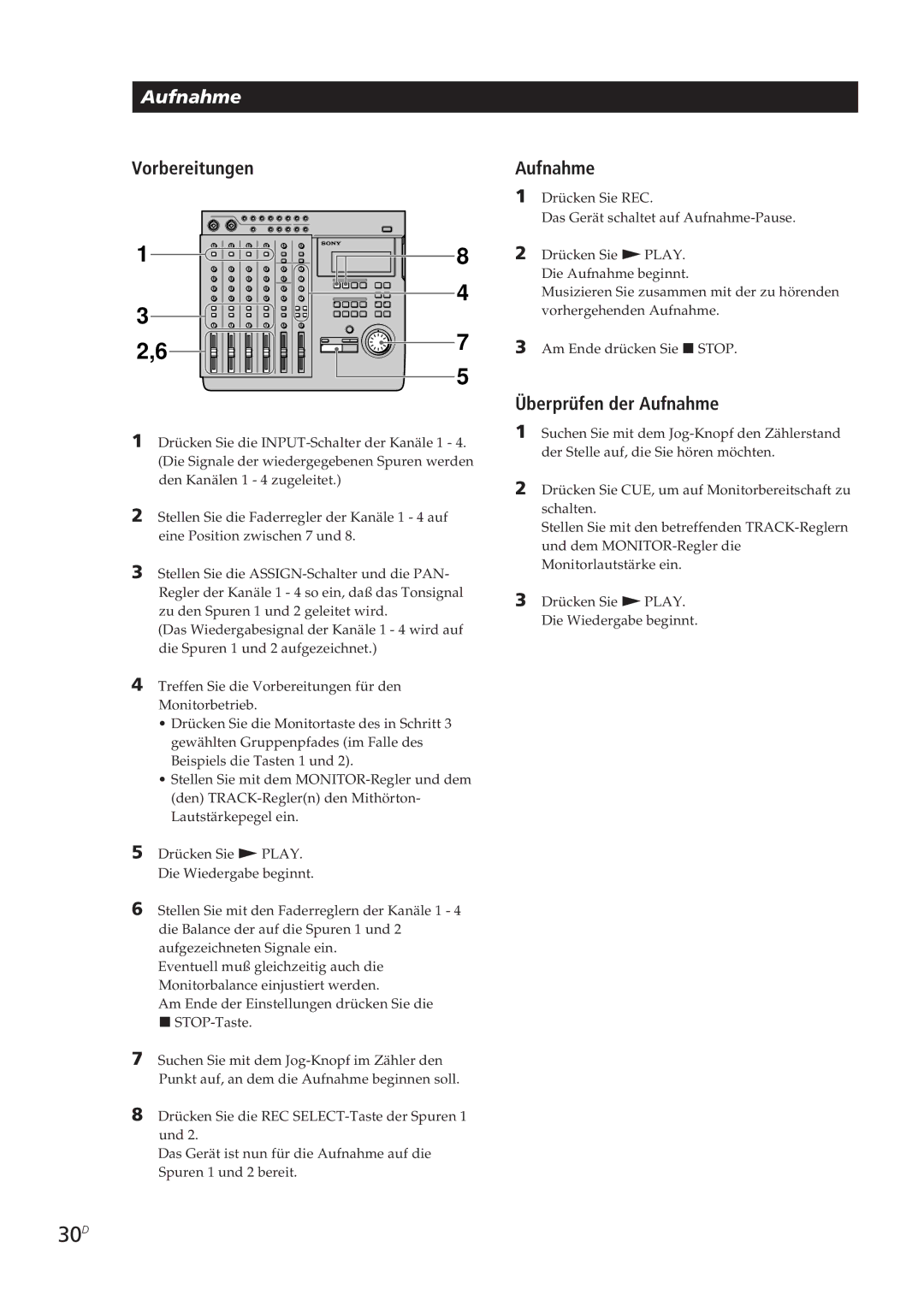 Sony MDM-X4 operating instructions 30D 