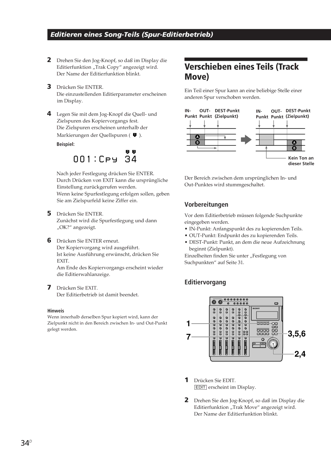 Sony MDM-X4 operating instructions 34D, Beispiel 