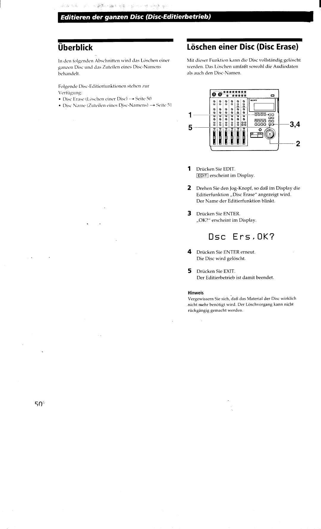 Sony MDM-X4 manual 